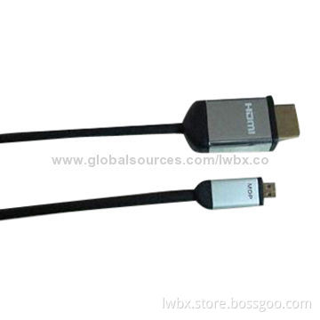 Micro HDMI Cable with 24AWG Conductor, 12mm PVC Jacket and 10ft Length